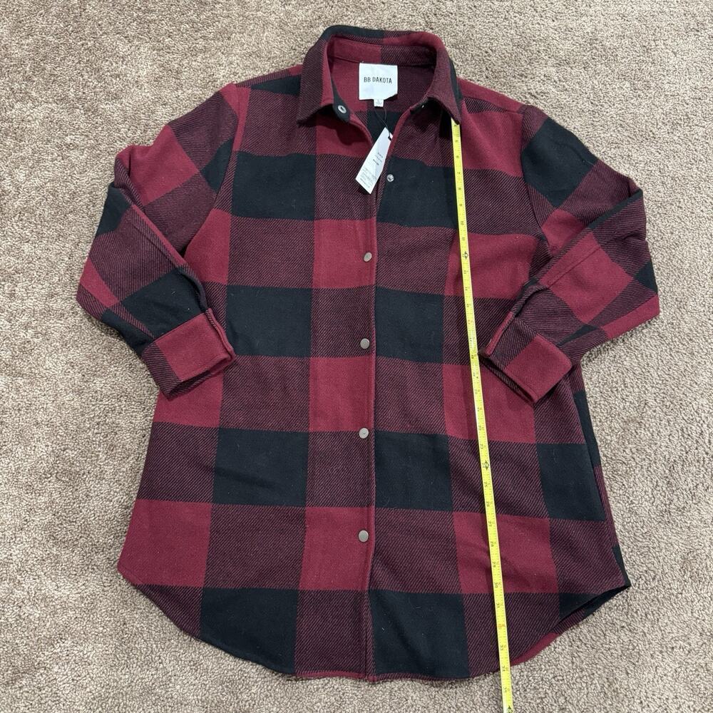 BB Dakota Black And Red Flannel Jacket Women’s Large - Picture 3 of 5